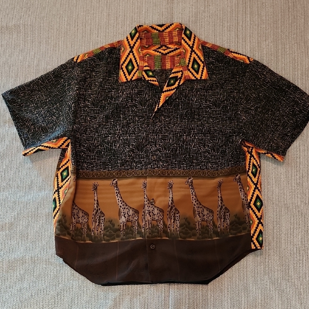 Men's Custom Multicolor Giraffe Print Shirt